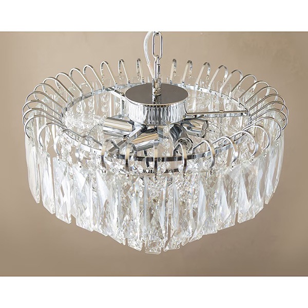 シルバークリスタルシャンデリア 6灯式 シルバークリスタルシャンデリア 6灯式 デザイン照明 クリスタル