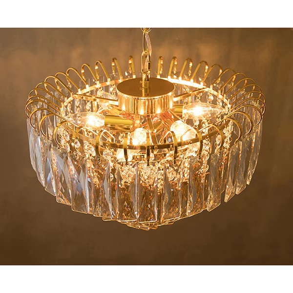 クリスタルシャンデリア 6灯「Rebecca」シルバー／ゴールド（φ420