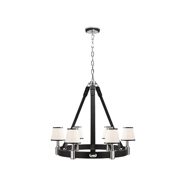 【Visual Comfort】アメリカ・デザイン照明 ペンダントライト「Riley Medium Ring Chandelier」6灯　ブラウン・シルバー（W914×H813mm）