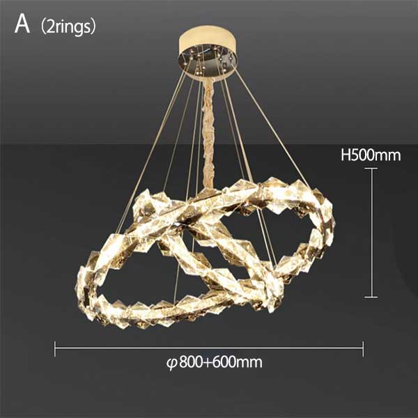 デザイン照明 モダン クリスタルリングペンダントライト ゴールド