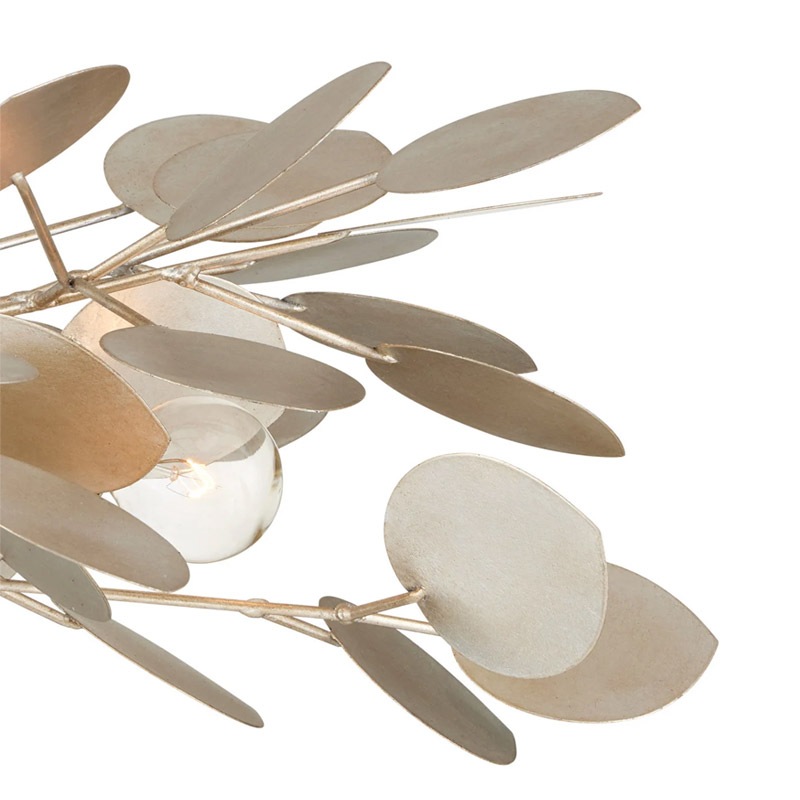 【CURREY】アメリカ・シーリングライト 3灯「Lunaria」シルバー（φ482×H317mm）