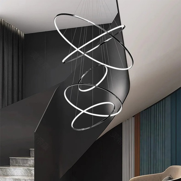 フープ照明　シーリングペンダントライト　ブラック　3～8ring（φ200～1200mm）