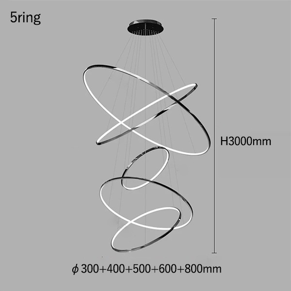 フープ照明　シーリングペンダントライト　ブラック　3～8ring（φ200～1200mm）