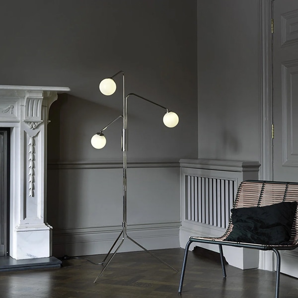【CTO Lighting】イギリス・デザイン照明「Array」フロアライト シルバー(W725×D600×H1540mm)