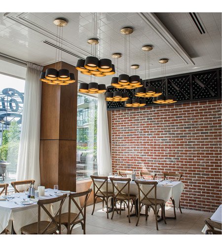 【Modern Forms】アメリカ・デザイン照明「Marimba」　LED  ブラック（Φ860×H160mm）