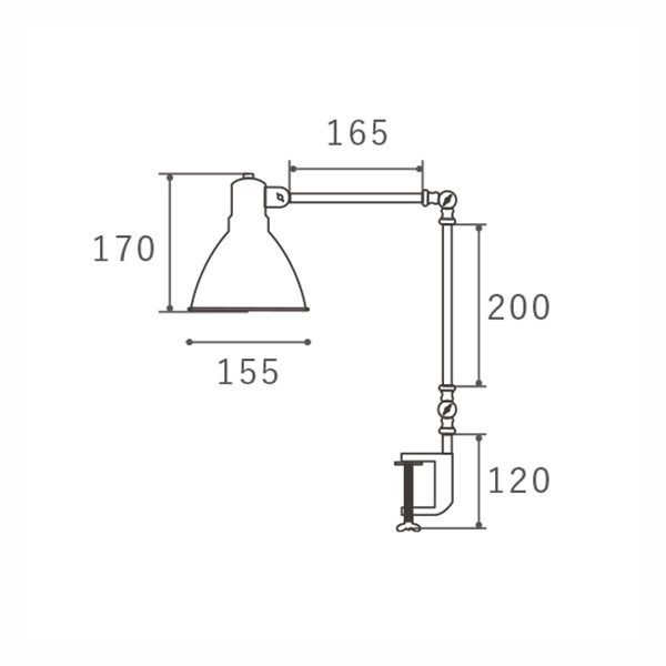 【HERMOSA】インダストリー デスクランプ 1灯「INDUSTRY DESK LAMP」全3色（W155×H170mm）