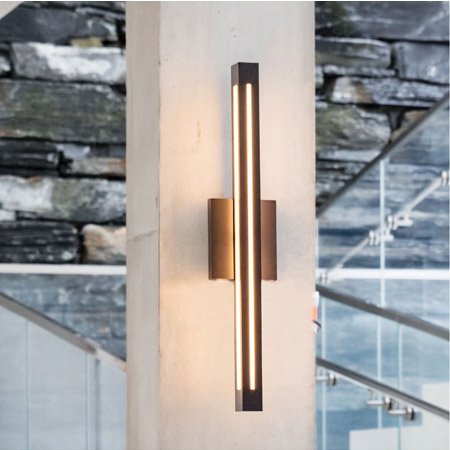 【HINKLEY】LEDアウトドア・ウォールライト「Vue」1灯（L76×W127×H660mm）