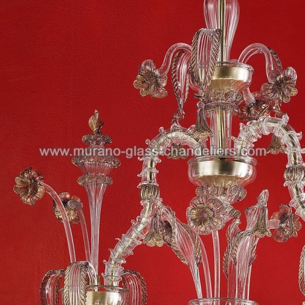 【MURANO GLASS CHANDELIERS】イタリア・ヴェネチアンガラスシャンデリア9灯「AGENORE」（W1150×D750×H950mm）