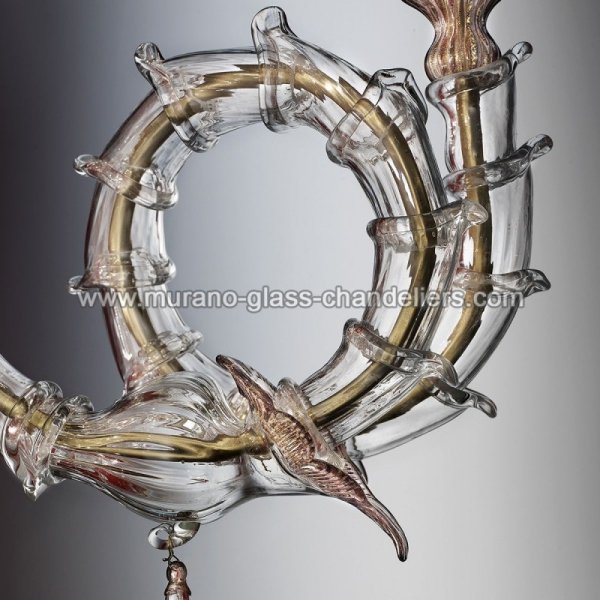 【MURANO GLASS CHANDELIERS】イタリア・ヴェネチアンガラスシャンデリア9灯「AGENORE」（W1150×D750×H950mm）