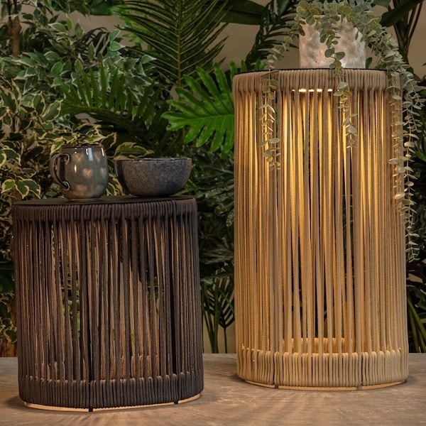 【LUCIDE】ベルギー インドア/アウトドア充電式フロアライト「PINGI」Black(φ335×H365mm)