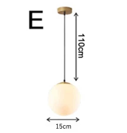 【リーズナブル】ガラスボールデザインペンダントライト 1灯 ゴールド／ブラック