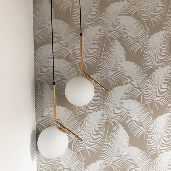 【リーズナブル】ガラスボールデザインペンダントライト 1灯 ゴールド／ブラック