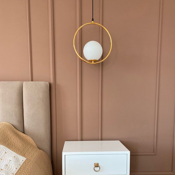 【リーズナブル】ガラスボールデザインペンダントライト 1灯 ゴールド／ブラック