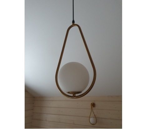 【リーズナブル】ガラスボールデザインペンダントライト 1灯 ゴールド／ブラック