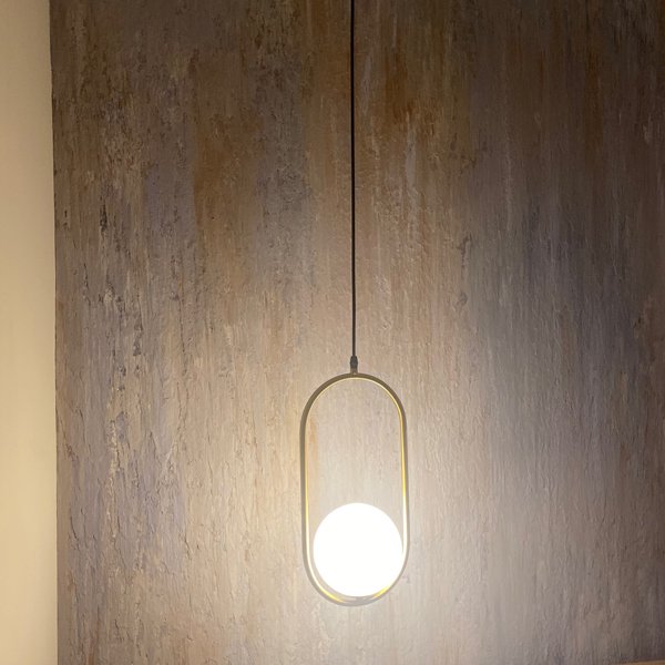 【リーズナブル】ガラスボールデザインペンダントライト 1灯 ゴールド／ブラック