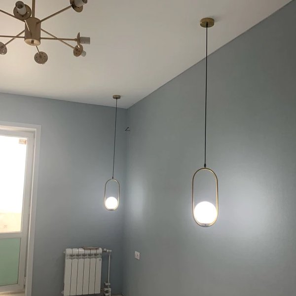 【リーズナブル】ガラスボールデザインペンダントライト 1灯 ゴールド／ブラック