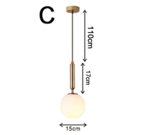 【リーズナブル】ガラスボールデザインペンダントライト 1灯 ゴールド／ブラック