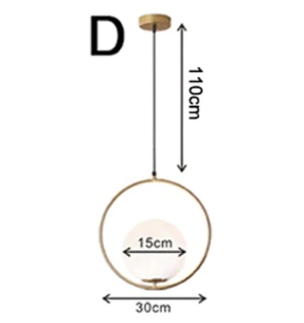 【リーズナブル】ガラスボールデザインペンダントライト 1灯 ゴールド／ブラック
