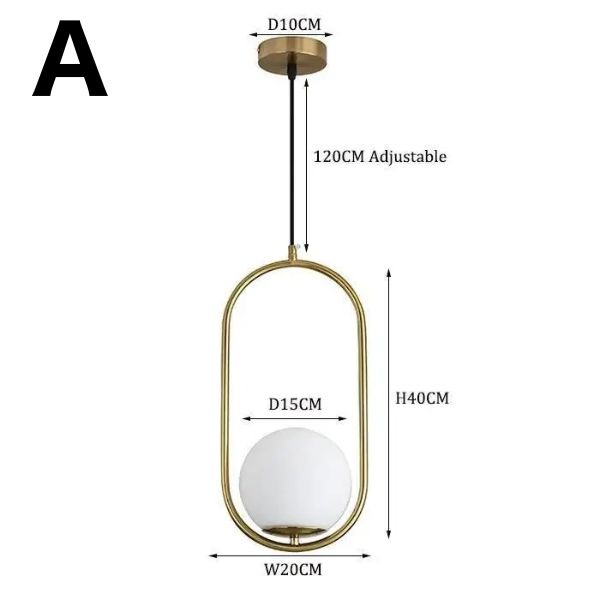 【リーズナブル】ガラスボールデザインペンダントライト 1灯 ゴールド／ブラック
