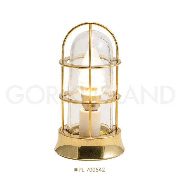 真鍮製・マリンランプ1灯【防雨型】（W88×H165mm）クリアガラス＆LED