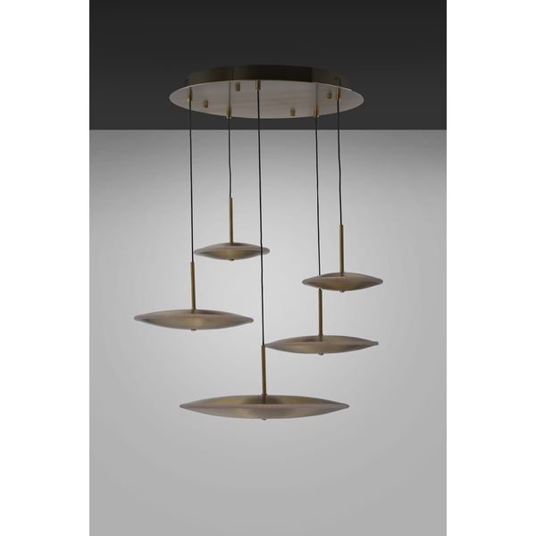 【ET2】アメリカ・シーリングペンダントライト「CYMBALS」5灯（W670×L690×H190-3240mm）