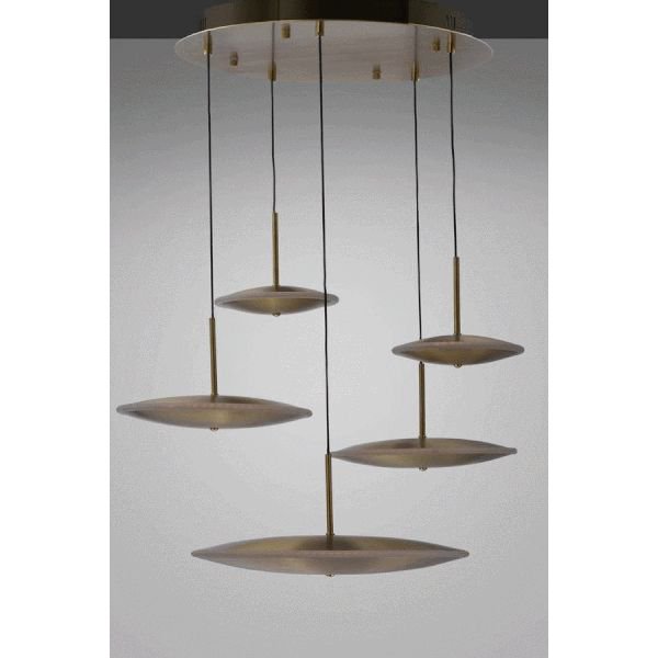 【ET2】アメリカ・シーリングペンダントライト「CYMBALS」5灯（W670×L690×H190-3240mm）