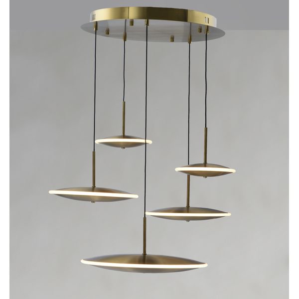 【ET2】アメリカ・シーリングペンダントライト「CYMBALS」5灯（W670×L690×H190-3240mm）