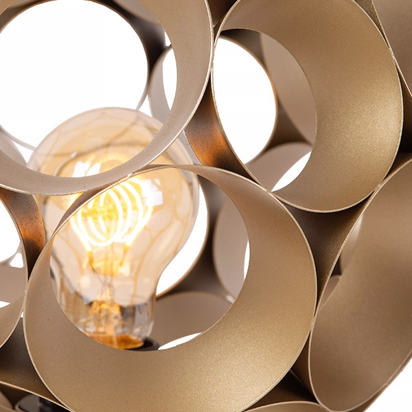 【LUCIDE】ベルギー デザイン照明 テーブルライト「HANNELORE」Gold（φ250×H292mm）