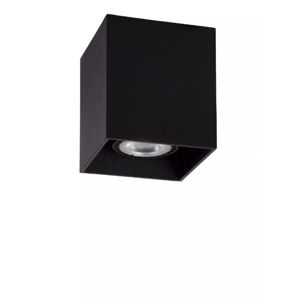 【LUCIDE】ベルギー デザイン照明 シーリングライト「BODI」Black 1灯（W82×D82×H95mm）