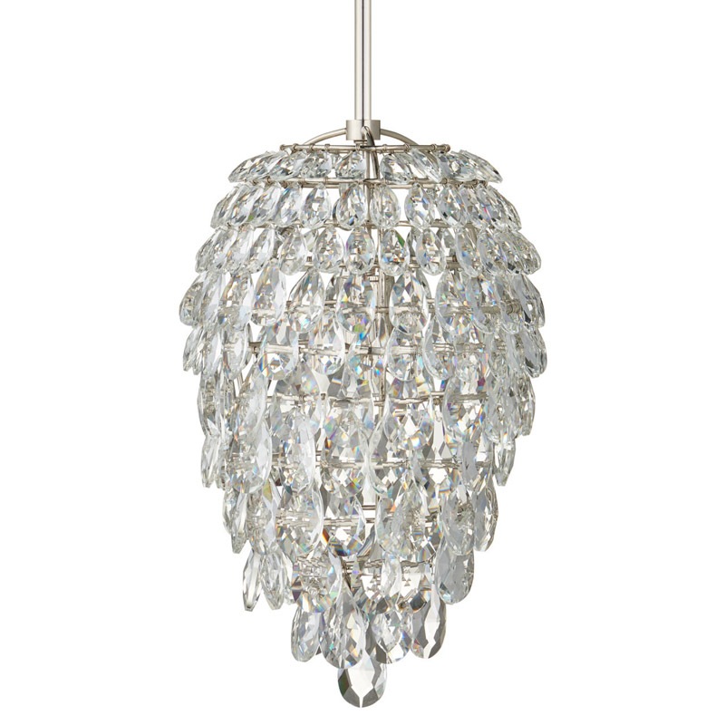 【CURREY】アメリカ・クリスタルペンダントライト 1灯「Aisling」シルバー（φ254×H533mm）