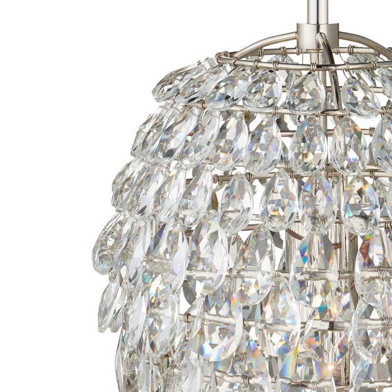 【CURREY】アメリカ・クリスタルペンダントライト 1灯「Aisling」シルバー（φ254×H533mm）