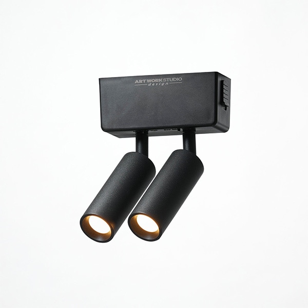 グリッドスリム2ダクトダウンライト「Grid slim 2-duct down light」2灯・ブラック/ホワイト(φ30×D80mm)