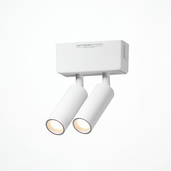 グリッドスリム2ダクトダウンライト「Grid slim 2-duct down light」2灯・ブラック/ホワイト(φ30×D80mm)