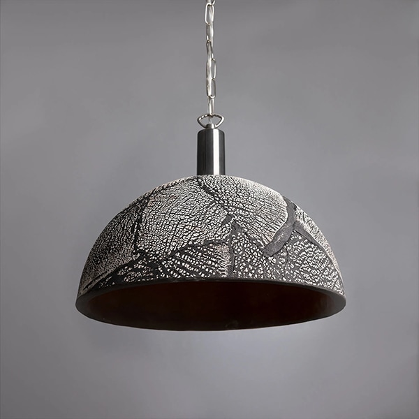 【Mullan】アイルランド「Kauri」オーガニックセラミックドームペンダントライト1灯・BLACK CLAY(W370mm)