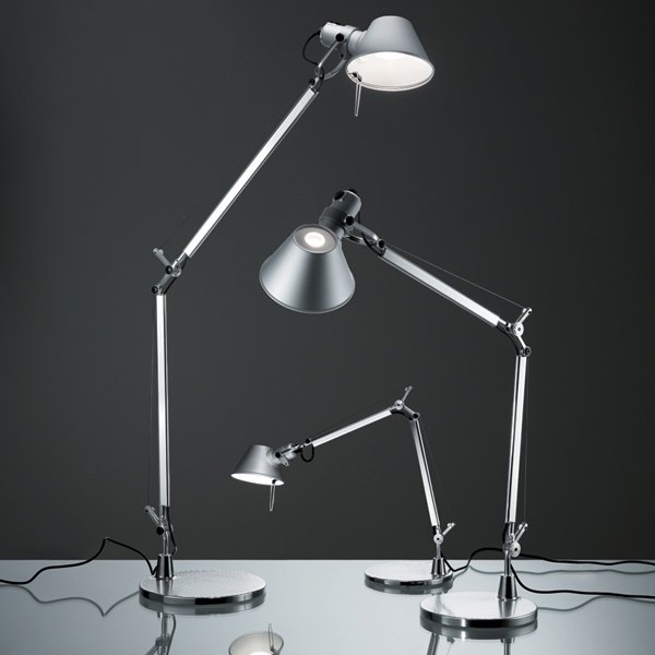 【Artemide】「Tolomeo Micro LED table lamp, aluminium」デザイン照明テーブルランプ アルミニウム (Φ170×D450-690×H370-730mm)