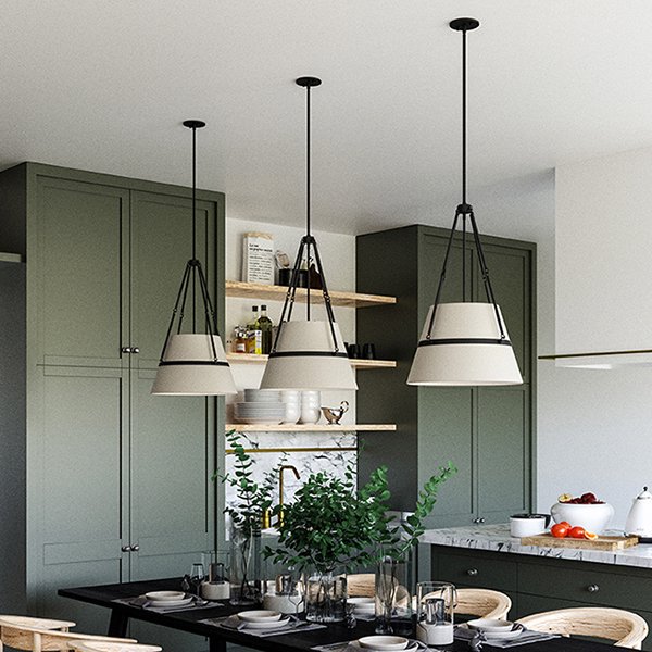 【Alora】アメリカ・Oliver デザイン照明 ペンダントライト 1灯  ブラック（Φ458×H718mm）