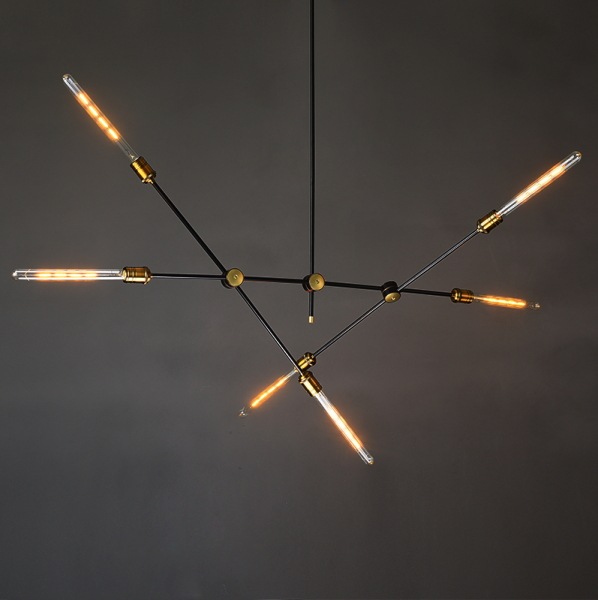 デザインスプートニク照明 6灯／8灯／12灯・ゴールド＆ブラック (W1120