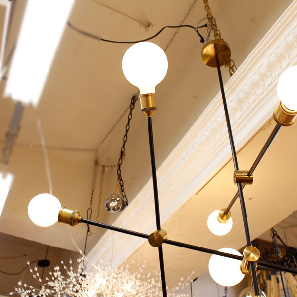 デザインスプートニク照明 6灯／8灯／12灯・ゴールド＆ブラック (W1120