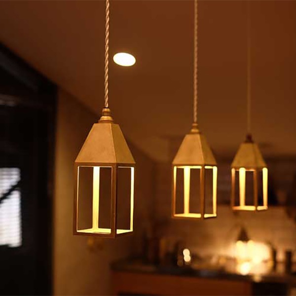 FUTAGAMI】「ペンダントランプ ランタンランプ 吊り型」1灯・鋳肌（W90