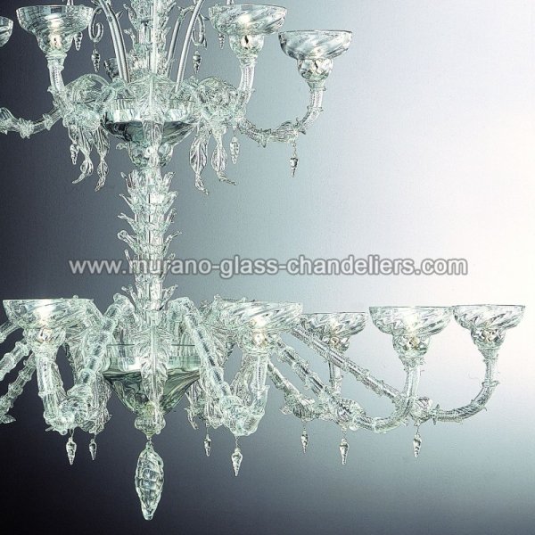 【MURANO GLASS CHANDELIERS】イタリア・ヴェネチアンガラスシャンデリア15灯「ALASKA」（W2000×H2200mm）