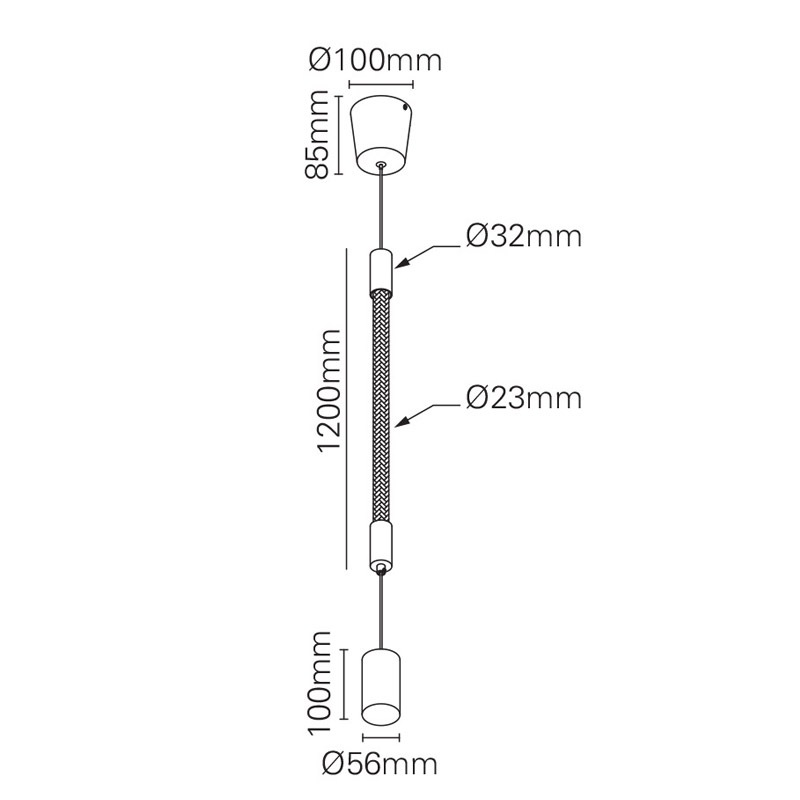 【MARETTI】オランダ・ペンダントライト 1灯「ROPE」（H1200mm）