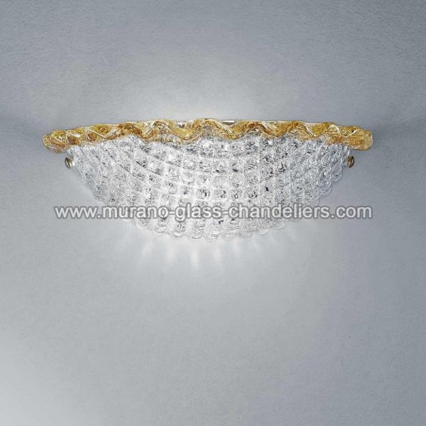 【MURANO GLASS CHANDELIERS】イタリア・ヴェネチアンガラスウォールライト1灯「CLAUDIA」（W320×D190×H150mm）