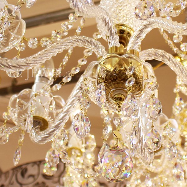 クリスタルシャンデリア ART GLASS】クリスタルシャンデリア「MAGDA」6灯(W480×H450mm) | EL JEWEL