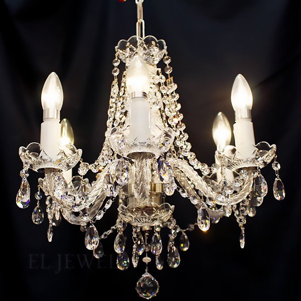 M2524-149-110】シャンデリア クリスタル 6灯 E17 L