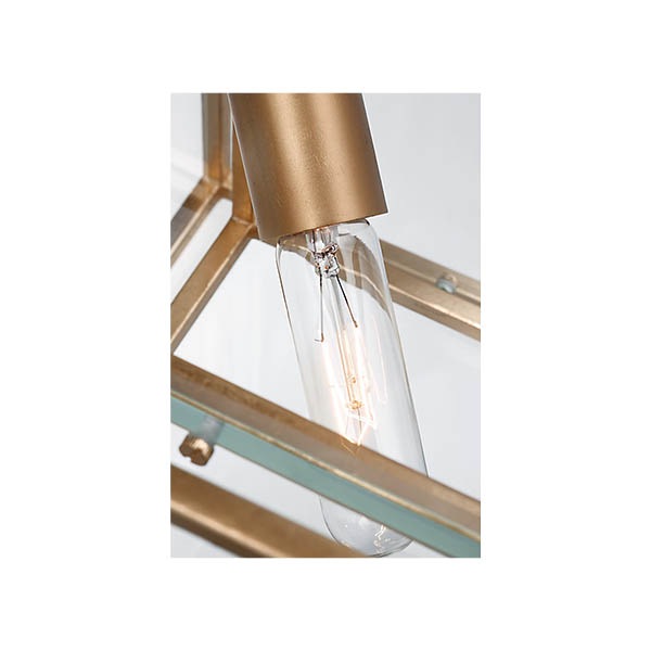 【Visual Comfort】アメリカ・デザイン照明 ペンダントライト「Cubed Medium Pendant」1灯　ゴールド（W368×H489mm）