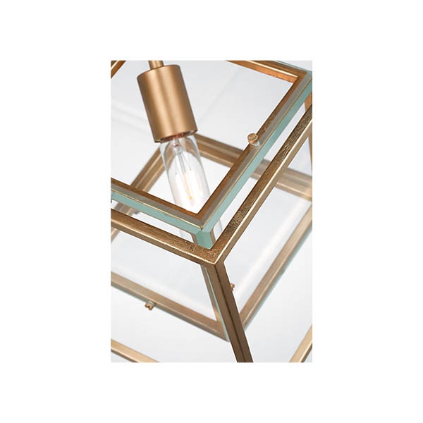 【Visual Comfort】アメリカ・デザイン照明 ペンダントライト「Cubed Medium Pendant」1灯　ゴールド（W368×H489mm）