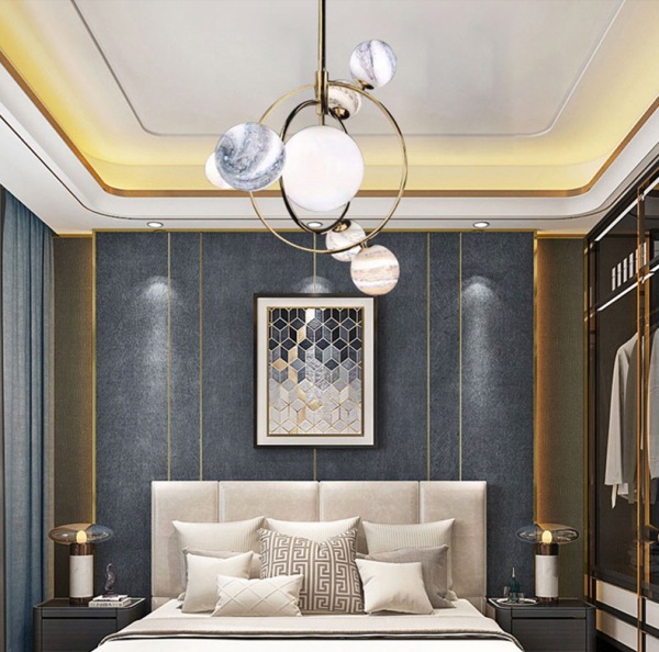 シーリングライト 6灯 スプートニクデザイン ブラック×ゴールド E26口金対応 デザインスプートニク照明 6灯/12灯 ゴールド (約Φ750/Φ1000mm) | EL JEWEL