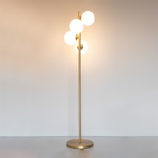 【美品】フロアランプ ハイドパーク1灯フロアランプ（ブロンズ・ゴールド）｜クロスシェード