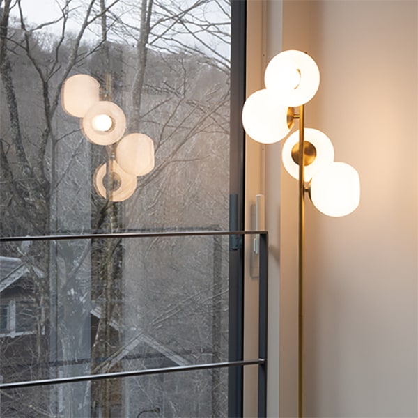 【美品】フロアランプ ハイドパーク1灯フロアランプ（ブロンズ・ゴールド）｜クロスシェード