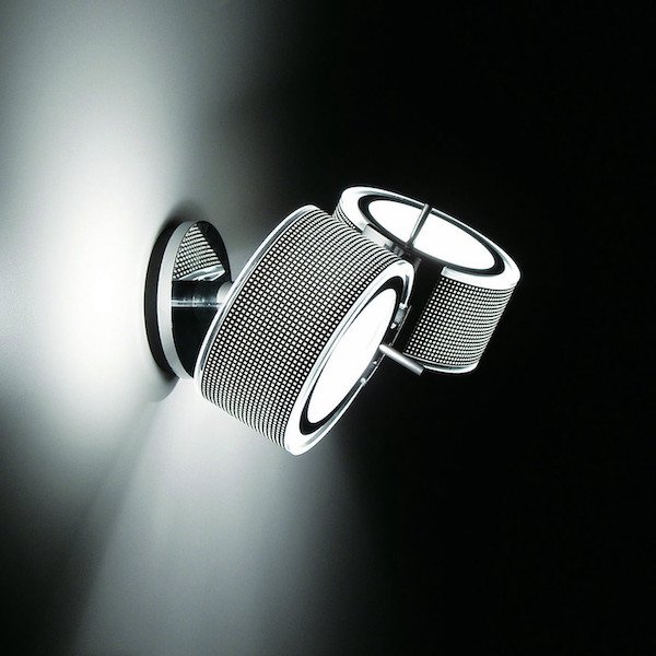 【Cini＆Nils】イタリア・インテリア照明「Componi75 Due Parete／Soffitto」スポットライト 2灯 サテンニッケル／レティナート（W270×D160×H115mm）